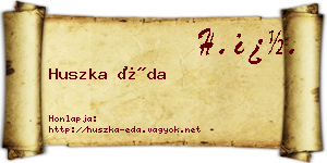 Huszka Éda névjegykártya